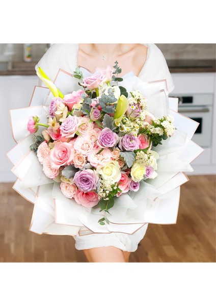 Çiçek Ambalaj Kağıdı 20 Adet Altın Kenarlı Yapay Çiçek Kuru Çiçek Canlı Çiçek Buket Kağıdı indirimleri