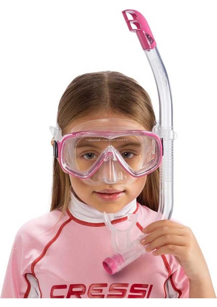 Junior Ondina-Top Çocuk Maske Şnorkel Seti Koyu Pembe modelleri