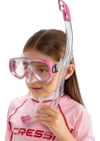 Junior Ondina-Top Çocuk Maske Şnorkel Seti Koyu Pembe fırsatları