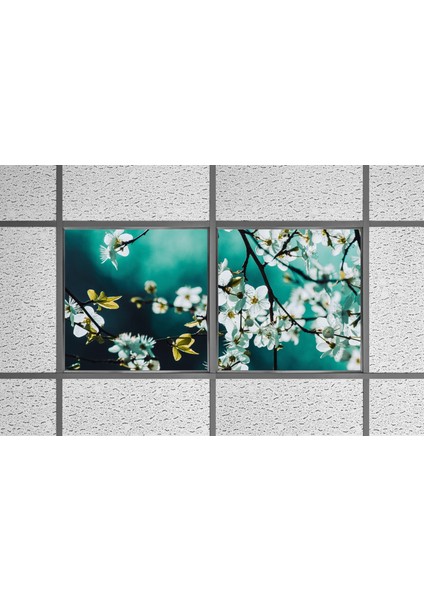 60X60 LED Panel Aydınlatma Armatür Avize Sıva Altı Desenli 1x2 Ikili Grup 46510745SA