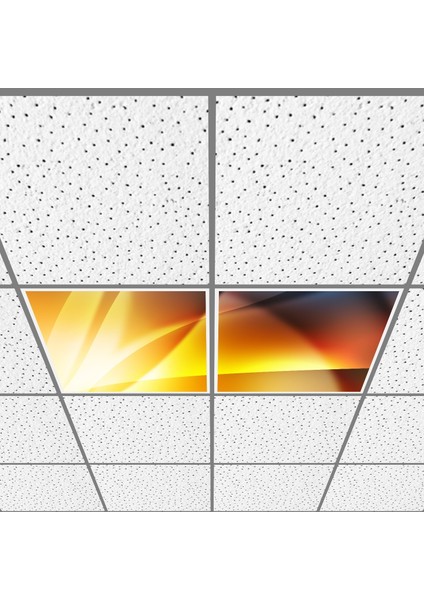 60X60 LED Panel Aydınlatma Armatür Avize Sıva Altı Desenli 1x2 Ikili Grup 46510109SA