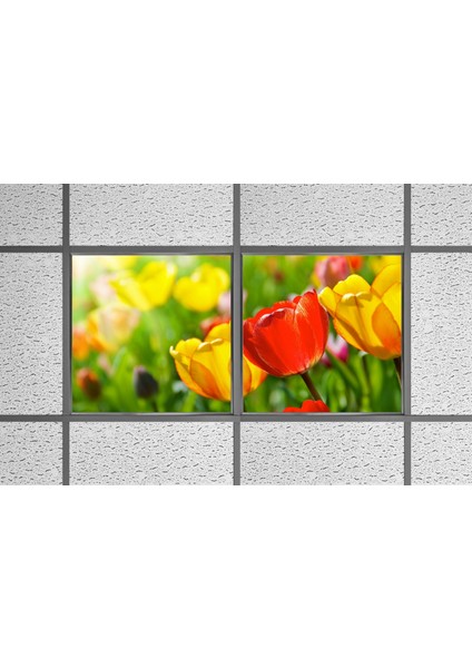 60X60 LED Panel Aydınlatma Armatür Avize Sıva Altı Desenli 1x2 Ikili Grup 46511119SA