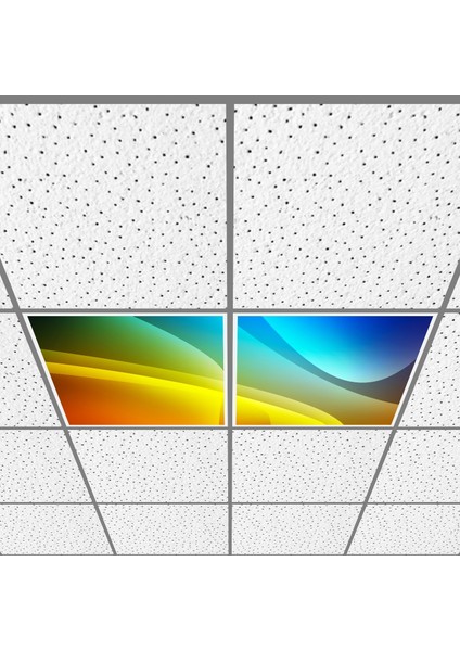 60X60 LED Panel Aydınlatma Armatür Avize Sıva Altı Desenli 1x2 Ikili Grup 46510117SA