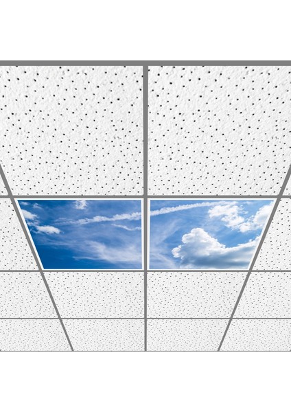 60X60 LED Panel Aydınlatma Armatür Avize Sıva Altı Desenli 1x2 Ikili Grup 46511160SA