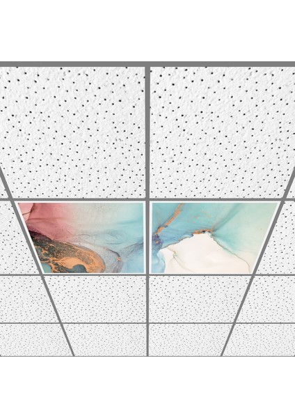 60X60 LED Panel Aydınlatma Armatür Avize Sıva Altı Desenli 1x2 Ikili Grup 46510860SA