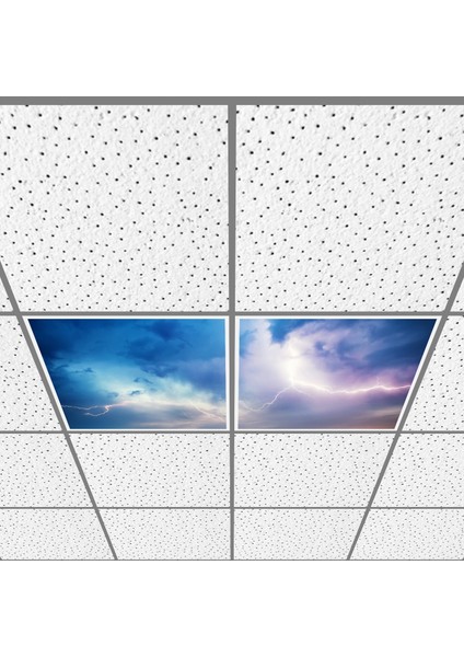 60X60 LED Panel Aydınlatma Armatür Avize Sıva Altı Desenli 1x2 Ikili Grup 46510932SA