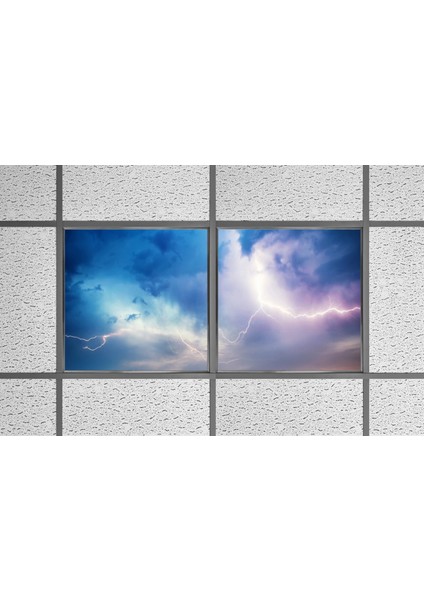 60X60 LED Panel Aydınlatma Armatür Avize Sıva Altı Desenli 1x2 Ikili Grup 46510932SA