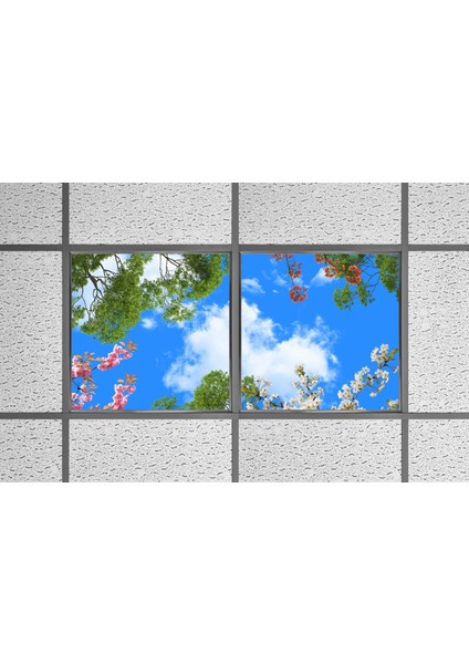 60X60 LED Panel Aydınlatma Armatür Avize Sıva Altı Desenli 1x2 Ikili Grup 46510998SA