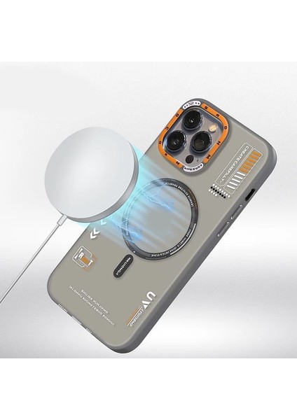 Apple iPhone 12 Pro Max Uyumlu Mat Magsafe Özellikli Kamera Koruma Çerçeveli Metal Tuşlu Kılıf