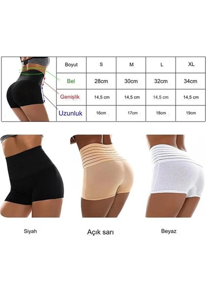 TECHNO 8Q Yüksek Bel Dikişsiz Vücut Şekillindirici Kadın Süperelastik Shapewear Boxer Külot Korse Siyah