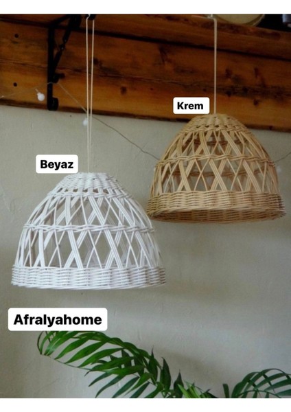 32 x 58 Bohem Sarkıt Avize Rattan Avize Bambu Hasır Avize Salon Mutfak Özel Üretim Avize(Duy Dahil)