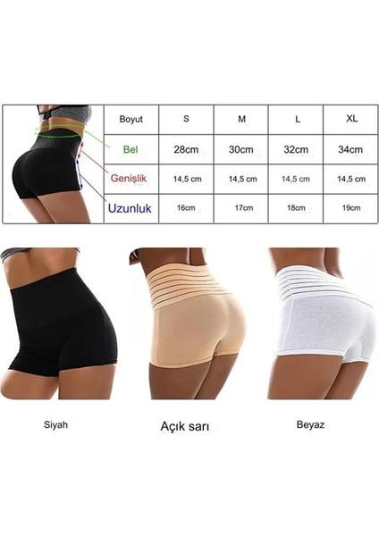 TECHNO 8Q Yüksek Bel Dikişsiz Vücut Şekillindirici Kadın Süperelastik Shapewear Boxer Külot Korse Ikili Set