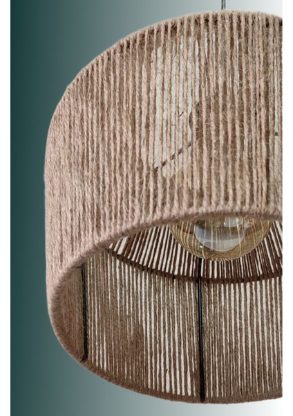 Salon / Oturma Odası Diamante Yute Jüt Avize, Bohem Avize, Rustik Avize, Hasır Avize, Salon Avizesi modelleri