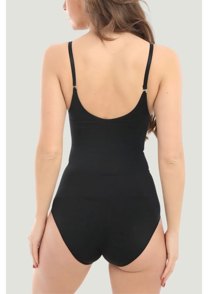 Çıtçıtlı Sıkılaştırıcı Askılı Push Up Etkili Vücut Şekillindirici Body Zıbın Korse Siyah Renk fiyatları