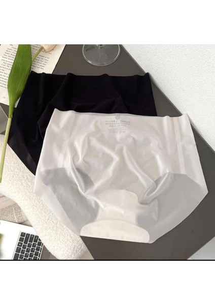 Ultra Ince Dikişsiz Buz Ipek Külot Mikro Şeffaf Lazer Kesim Iz Yapmaz Külot Gri
