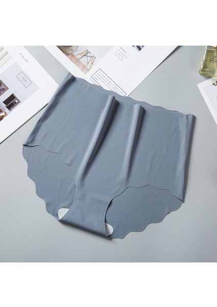 Nefes Alabilir Yüksek Bel Ince Esnek Elastik Külot Mikro Şeffaf Dikişsiz Iz Yapmaz Antrasit