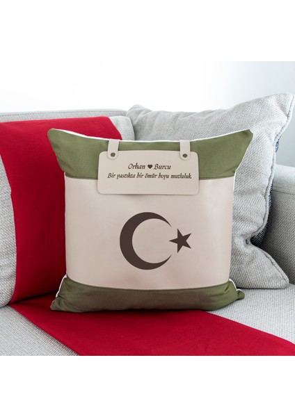 Ay Yıldız Sevdalıları Için, Isme Özel Kişisel Yastık, Çok Değerli, Anlamlı ve Unutulmaz Hediye
