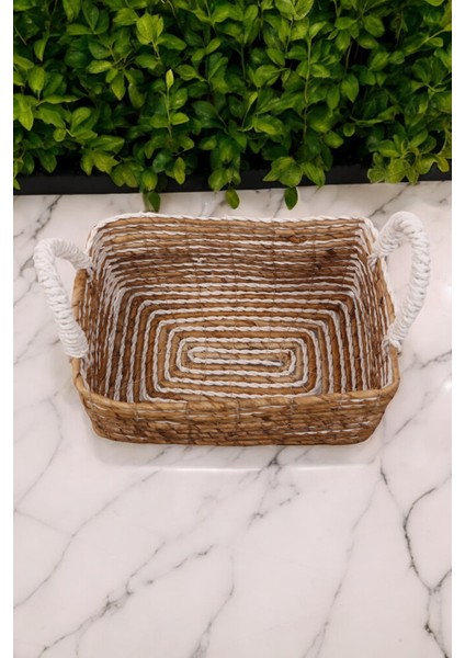 El Yapımı Doğal Muz Lifi Sepet 23x32x16 Cm Banyo, Mutfak, Oturma Odası, Yatak Odası Için Oceanpoint modelleri