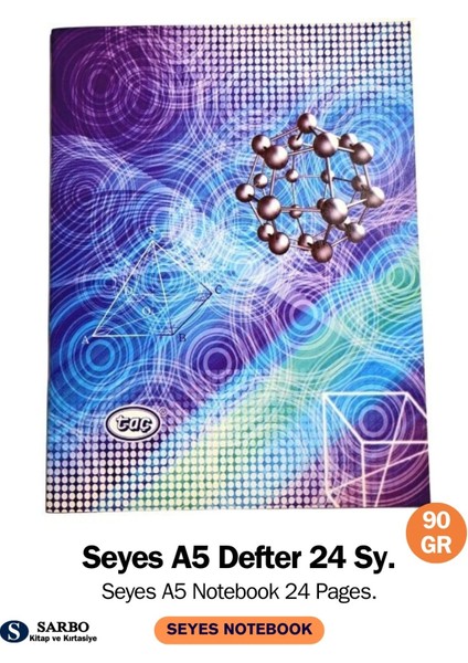 Fransız Seyes A5 Defter 24 Sy. Karton Kapak