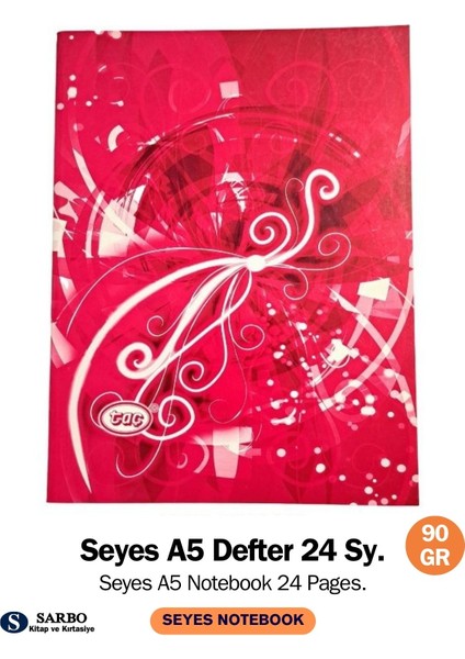 Fransız Seyes A5 Defter 24 Sy. Karton Kapak
