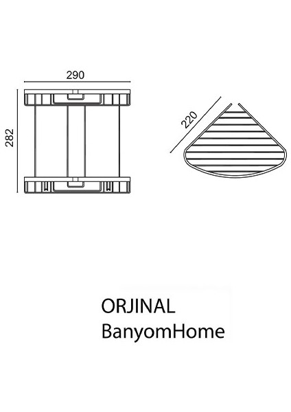 Paslanmaz Pirinç Zerrin 2'li 22X22 cm Şampuanlık Banyo Rafı fiyatları