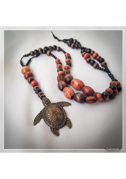 Caretta - El Yapımı Etnik Otantik Bohem Kadın Erkek Caretta Kaplumbağa Kolye modelleri