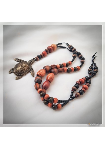 Caretta - El Yapımı Etnik Otantik Bohem Kadın Erkek Caretta Kaplumbağa Kolye indirimleri