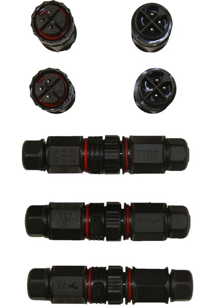 Su Geçirmez Vida Bağlantılı Sökülür - Takılır Saha Montaj Konnektör IP68, Su Geçirmez Kablo Bağlantısı 3 Pin 5 Adet