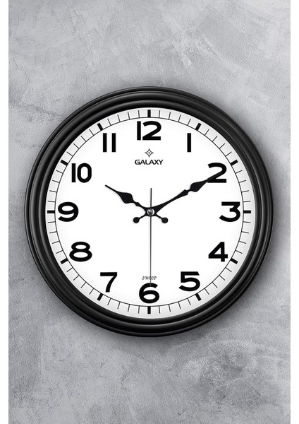 31 cm Dekoratif Plastik Sessiz Mekanizmalı Duvar Saati