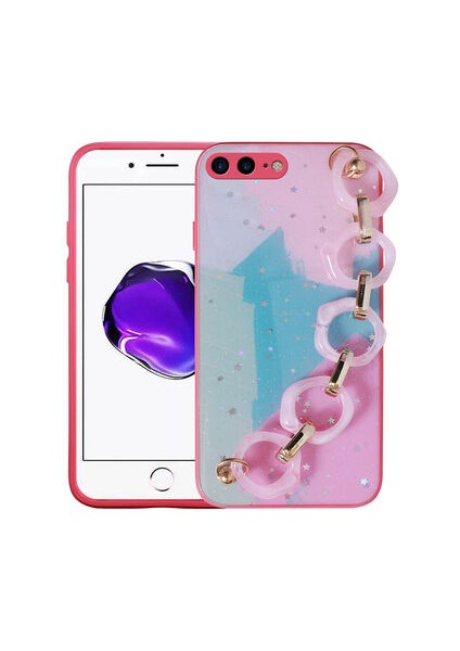 iPhone 8 Plus Kılıf Sert Yapılı Elcikli Ayaba Silikon Kılıf