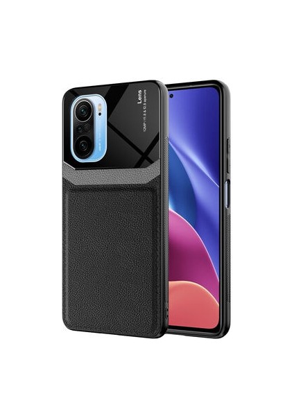 Redmi K40 Şık Deri Görünümlü Sert Pc Emiks Premium Kılıf
