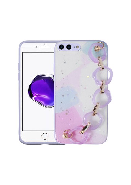 iPhone 8 Plus Kılıf Sert Yapılı Elcikli Ayaba Silikon Kılıf