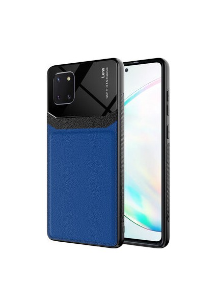 Samsung Galaxy A81 Şık Deri Görünümlü Sert Pc Emiks Premium Kılıf