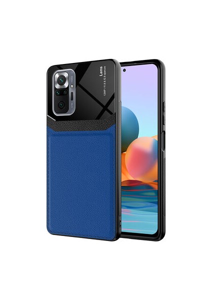 Redmi Note 10 Pro Şık Deri Görünümlü Sert Pc Emiks Premium Kılıf