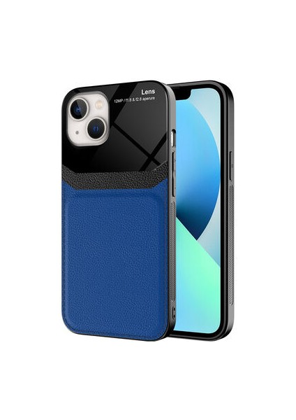 iPhone 13 Şık Deri Görünümlü Sert Pc Emiks Premium Kılıf