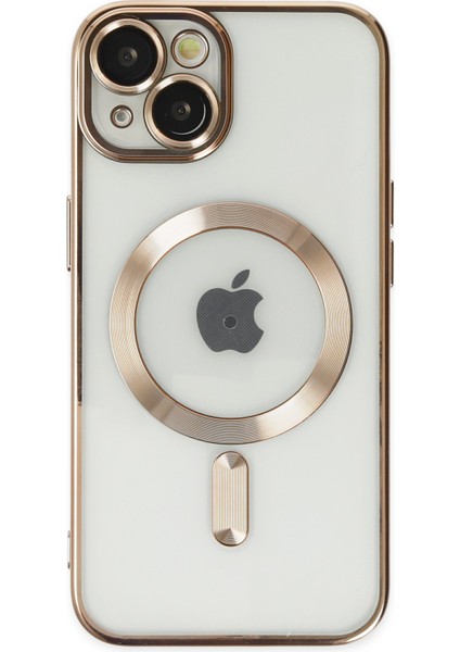 Maller Tech Newface iPhone 14 Plus Kılıf Kross Magneticsafe Kapak - Gold