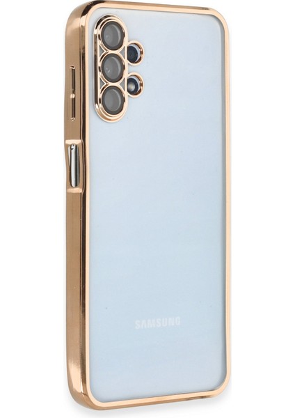 Newface Samsung Galaxy A13 4g Kılıf Razer Lensli Silikon - Gold