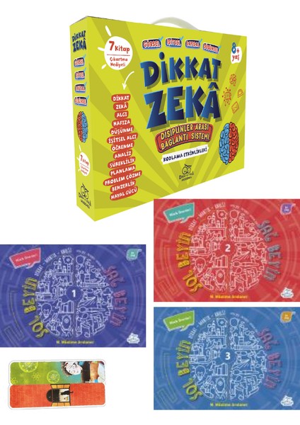 Dikkat - Zeka 2. Sınıf Seti - 8 Yaş (7 Kitap) & Sağ Beyin Sol Beyin Egzersizleri Set (3 Kitap)