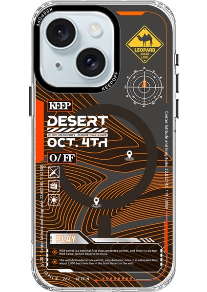 Iphone 15 Map Magsafe Kapak - Desert 12