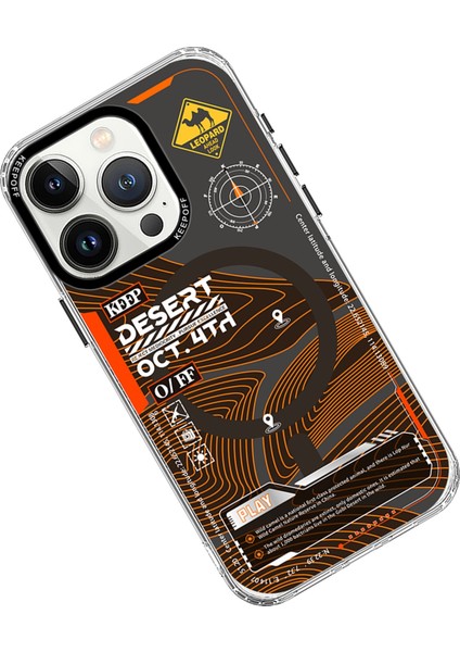 Iphone 15 Pro Map Magsafe Kapak - Desert 12