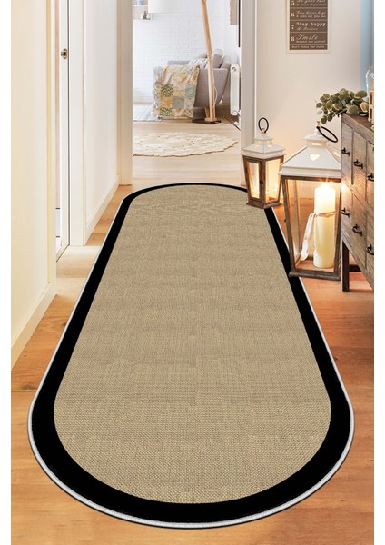 Makinede Yıkanabilir Kaymaz Taban Leke Tutmaz Oval Yolluk Ev Dekorasyonu Için Hasırlı Kesme Yolluk