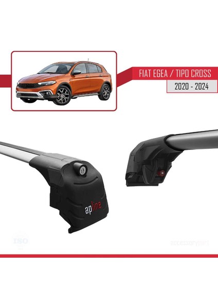 Fiat Egea Cross 2020 2021 2022 2023 2024 Ace-2 Uyumlu Ara Atkı Tavan Barı Gri