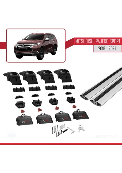 Mitsubishi Pajero Sport 2016 ve Sonrası ile Uyumlu Ace-2 Ara Atkı Tavan Barı Gri indirimleri