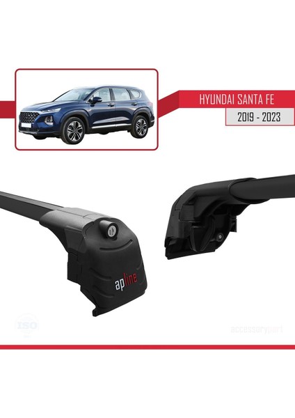 Hyundai Santa Fe 2019-2023 Arası ile Uyumlu Ace-2 Ara Atkı Tavan Barı Siyah modelleri