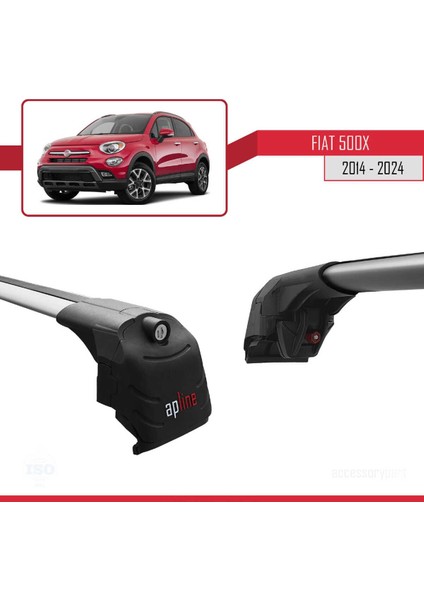 Fiat 500X 2014 ve Sonrası ile Uyumlu Ace-2 Ara Atkı Tavan Barı Gri modelleri
