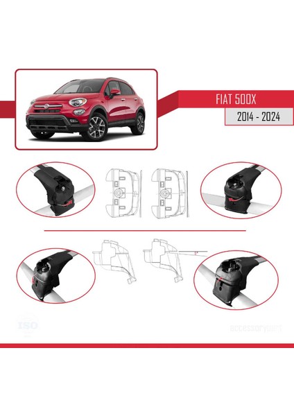 Fiat 500X 2014 ve Sonrası ile Uyumlu Ace-2 Ara Atkı Tavan Barı Gri fırsatları