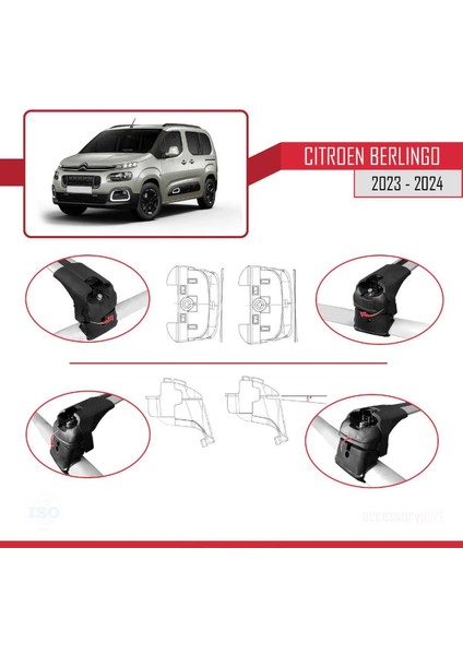 Citroen Berlingo 2023 2024 Ace-2 Ara Atkı Tavan Barı Gri Yeni Berlingo indirimleri