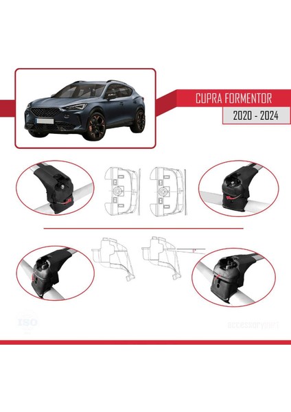 Cupra Formentor 2020 ve Sonrası ile Uyumlu Ace-2 Ara Atkı Tavan Barı Gri fırsatları