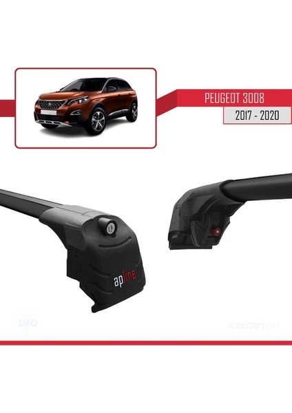 Peugeot 3008 2017-2024 Arası ile Uyumlu Ace-2 Ara Atkı Tavan Barı Siyah fırsatları
