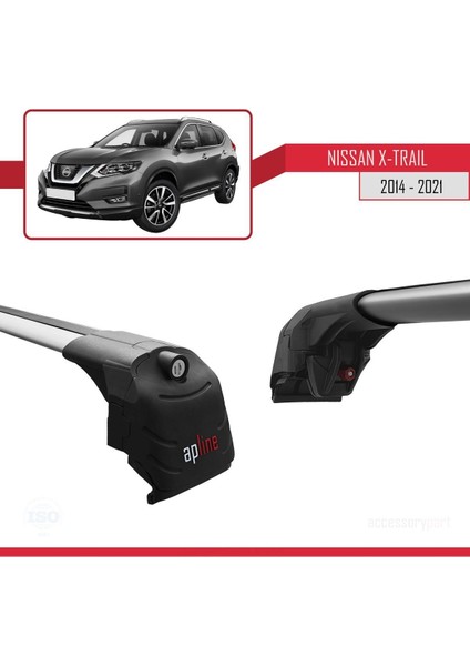 Nissan X-Trail 2014-2021 Arası ile Uyumlu Ace-2 Ara Atkı Tavan Barı Gri modelleri